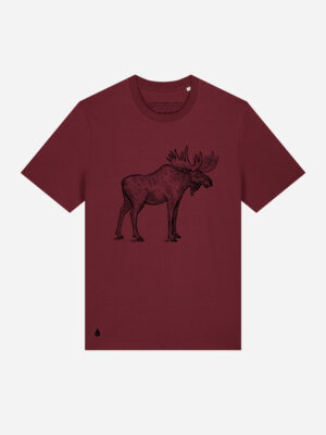 Skogs kollektion Reindeer eco t-shirt Burgundy