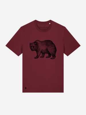 Skogs kollektion Bear eco t-shirt Burgundy