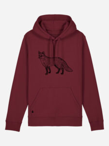 Skogs kollektion Fox sustainable hoodie Burgundy