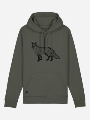 Skogs kollektion Fox sustainable hoodie Khaki