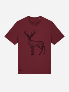 Skogs kollektion Reindeer eco t-shirt Burgundy