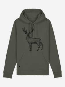 Skogs kollektion Reindeer sustainable hoodie Khaki