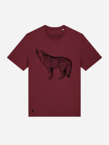 Skogs kollektion Wolf eco t-shirt Burgundy