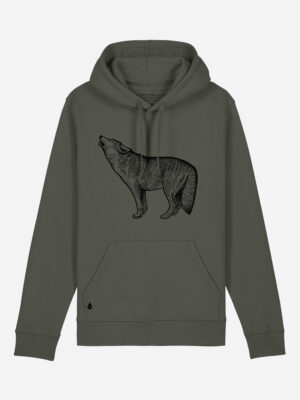 Skogs kollektion Wolf sustainable hoodie Khaki